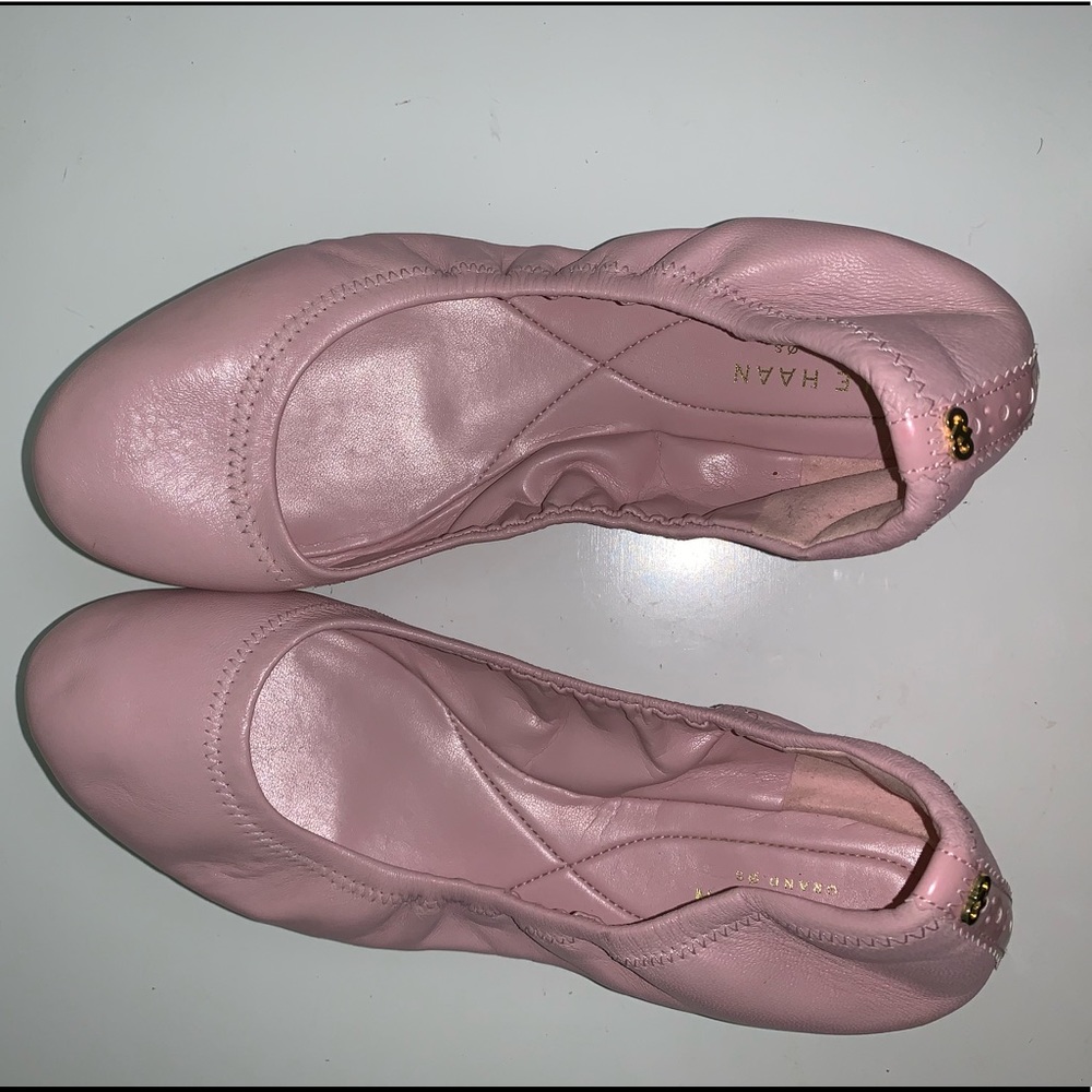 Cole Haan Pink Satin Ballet Loafers